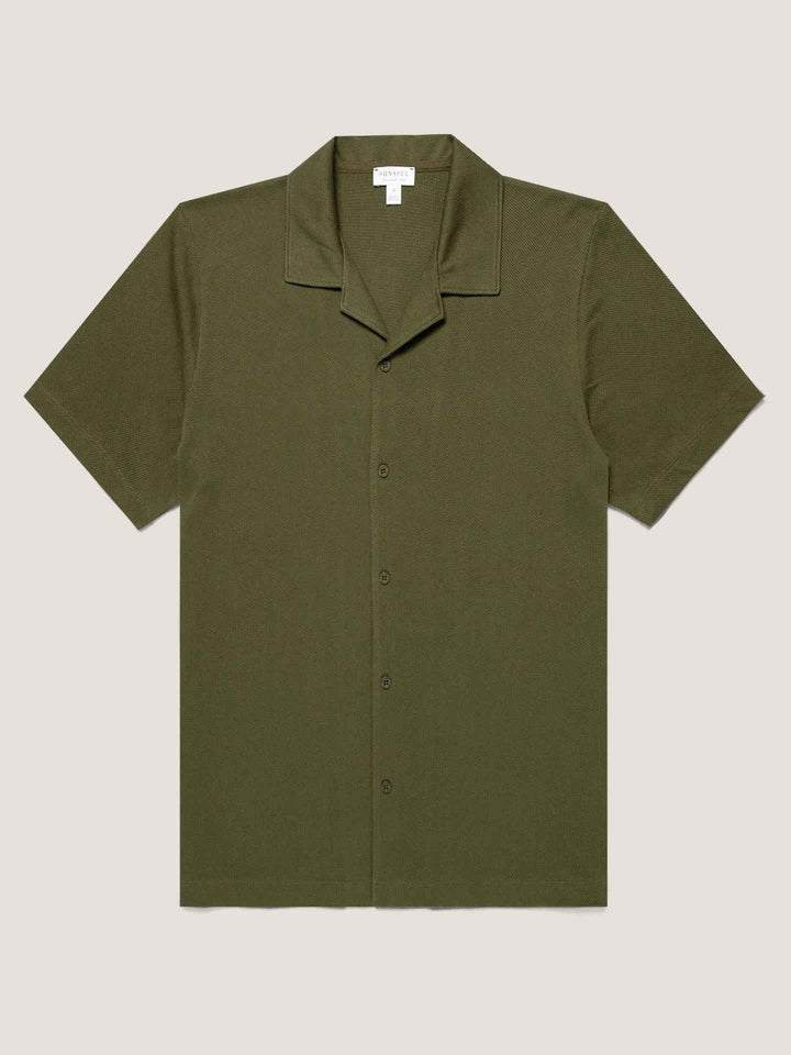 Grön Riviera Camp Collar Pikéskjorta