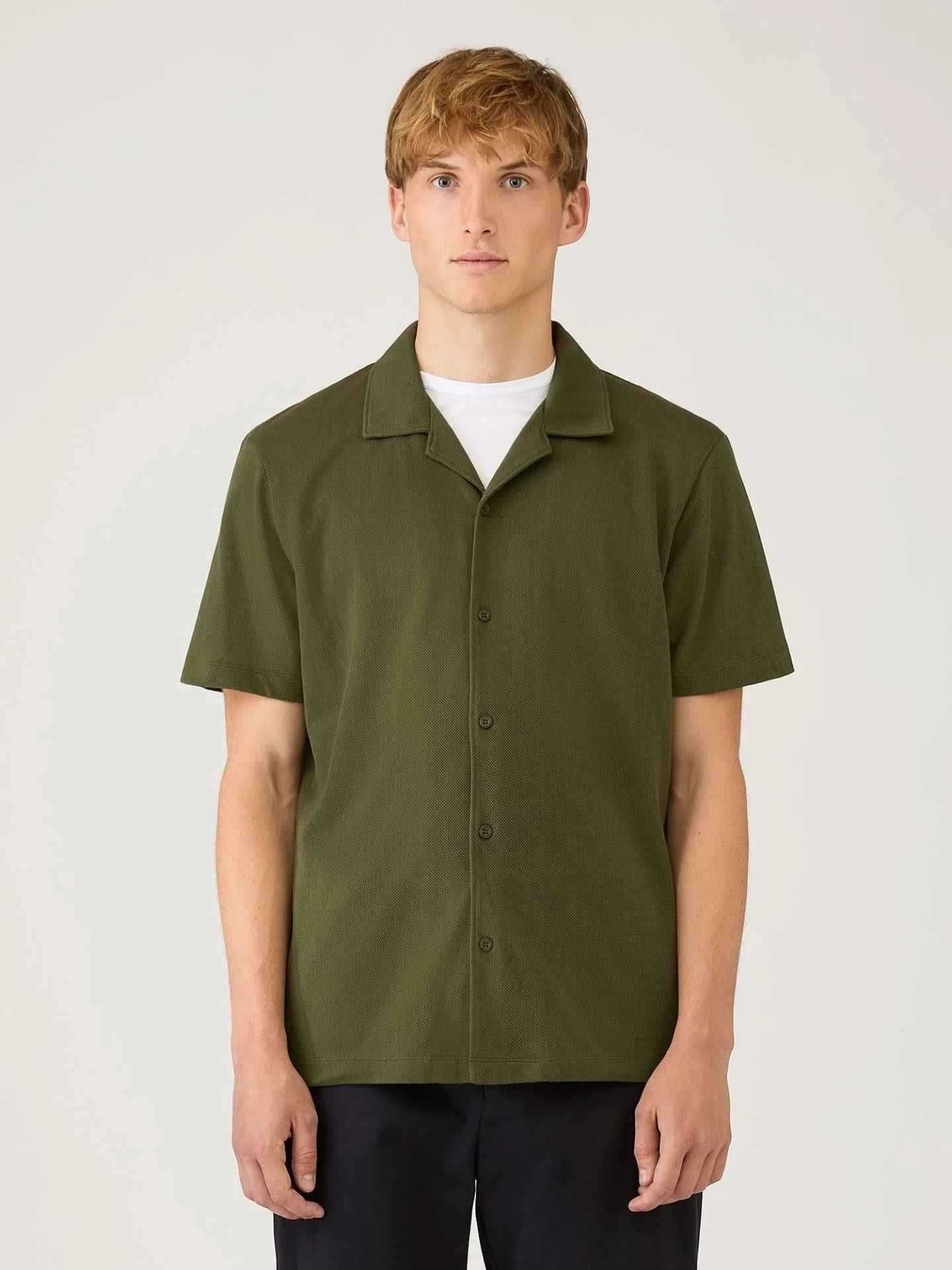 Grön Riviera Camp Collar Pikéskjorta