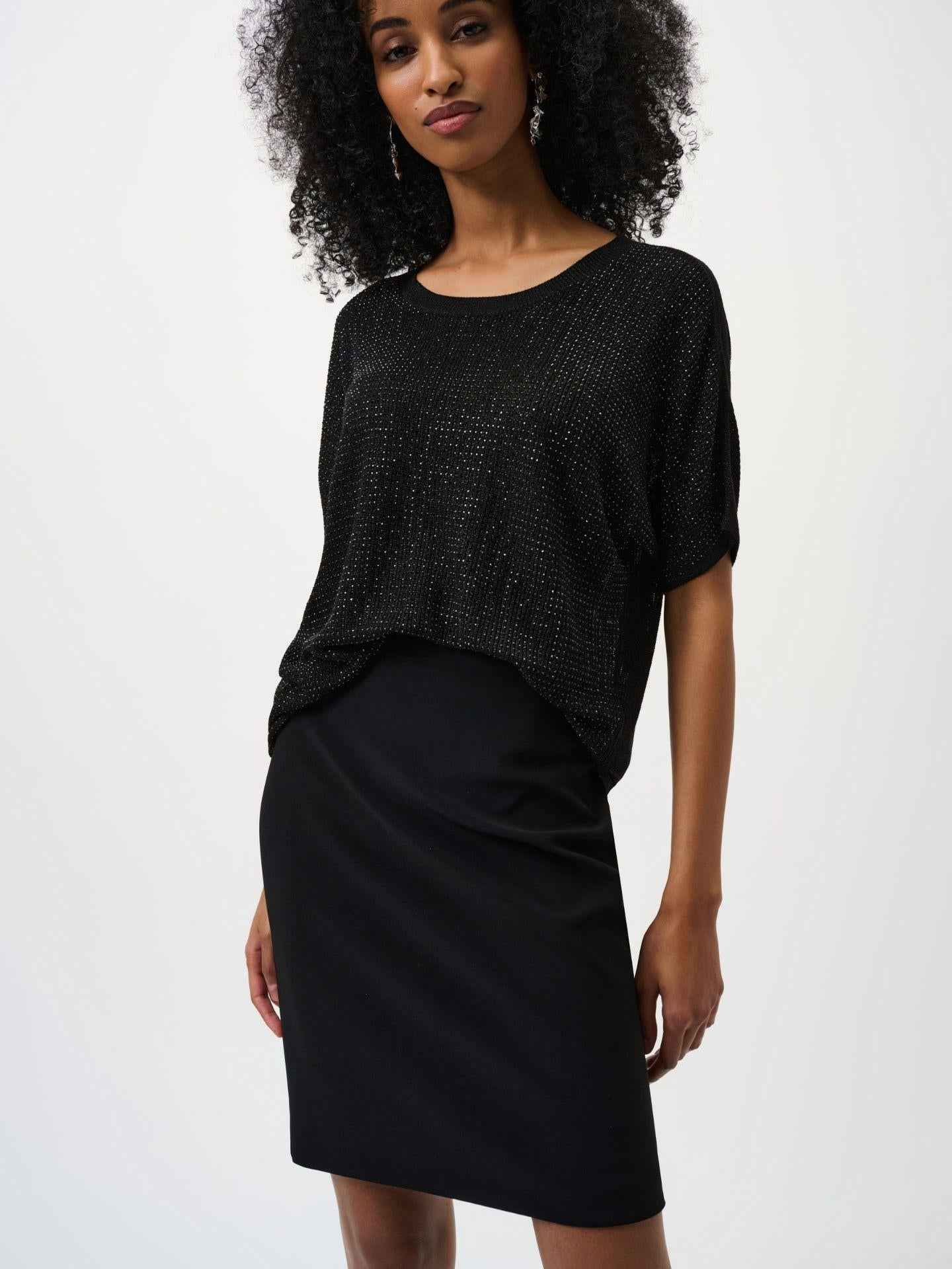 Högmidjad Pennkjol i Silky Knit