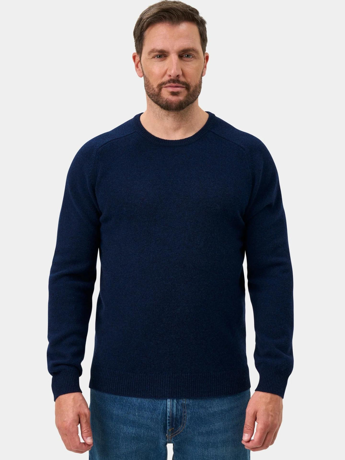 Indigo Crew Neck Lammullströja - Alan Paine