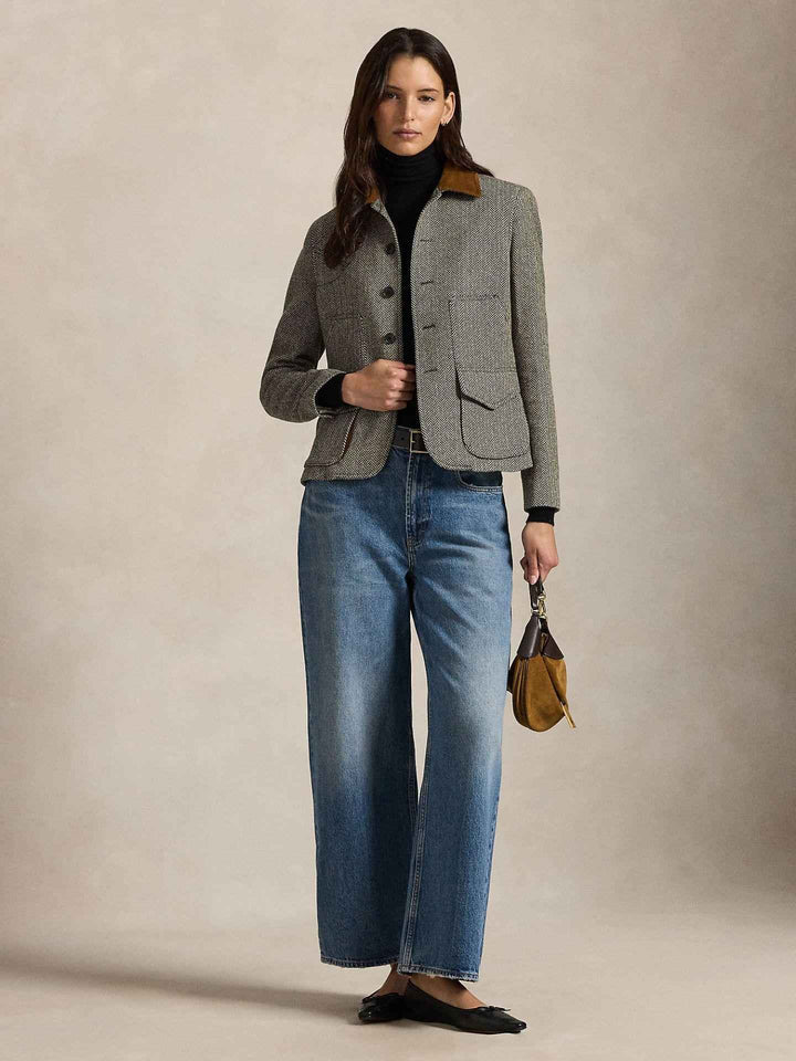 Jacka med Mockadetaljer