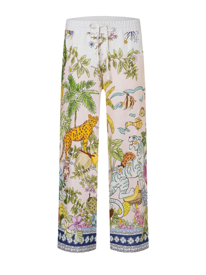 Jungle Print Candice Linnebyxa