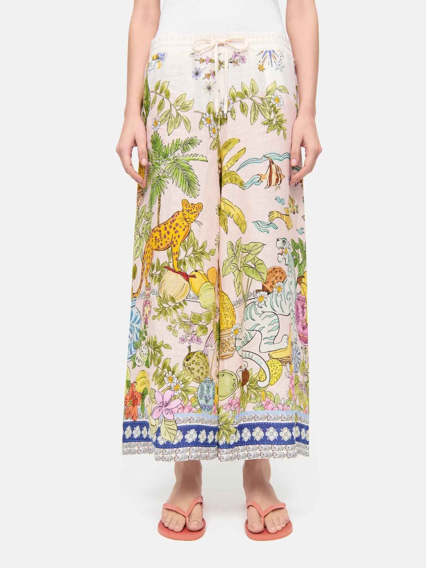 Jungle Print Candice Linnebyxa