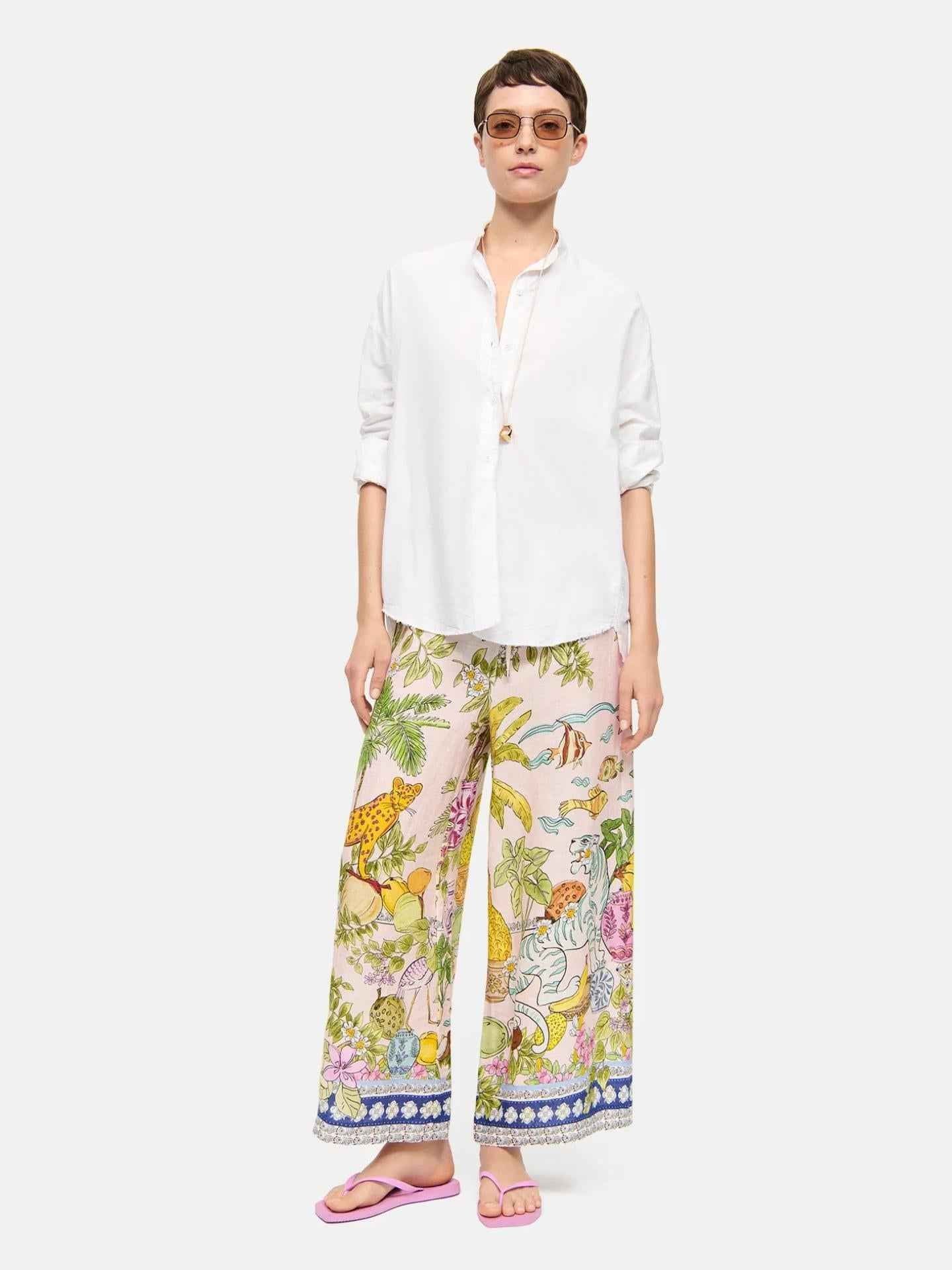 Jungle Print Candice Linnebyxa