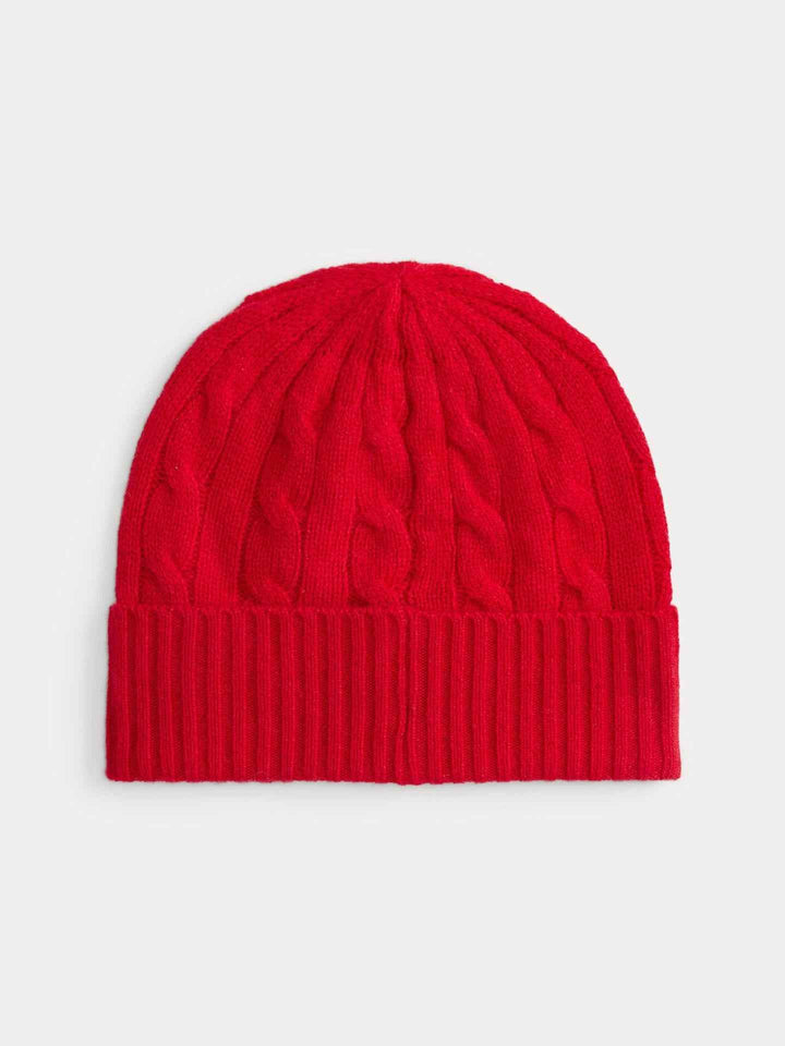 Kabelstickad Mössa i Ull/Cashmere