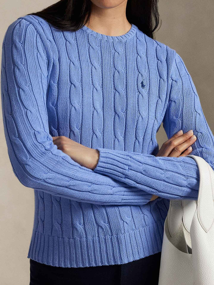 Kabelstickad Tröja i Pimabomull