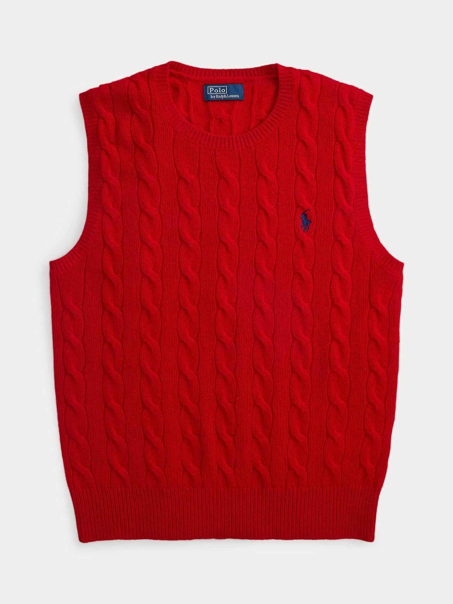 Kabelstickad Väst i Ullmix