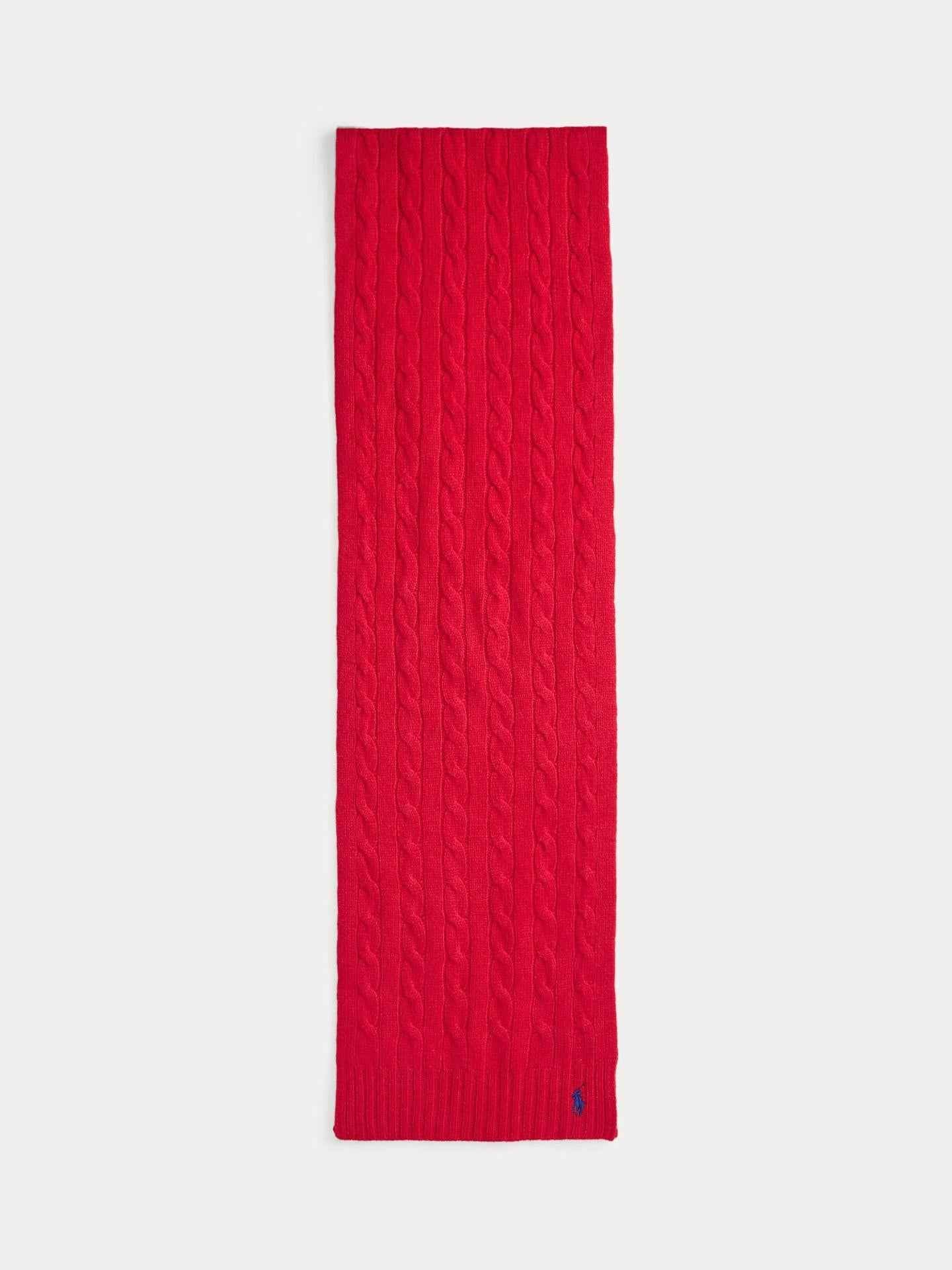 Kabelstickad Scarf i Ull/Cashmere