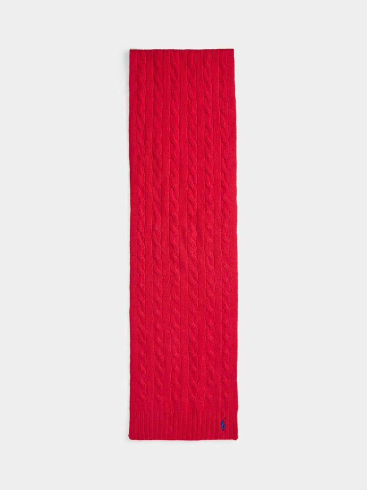 Kabelstickad Scarf i Ull/Cashmere