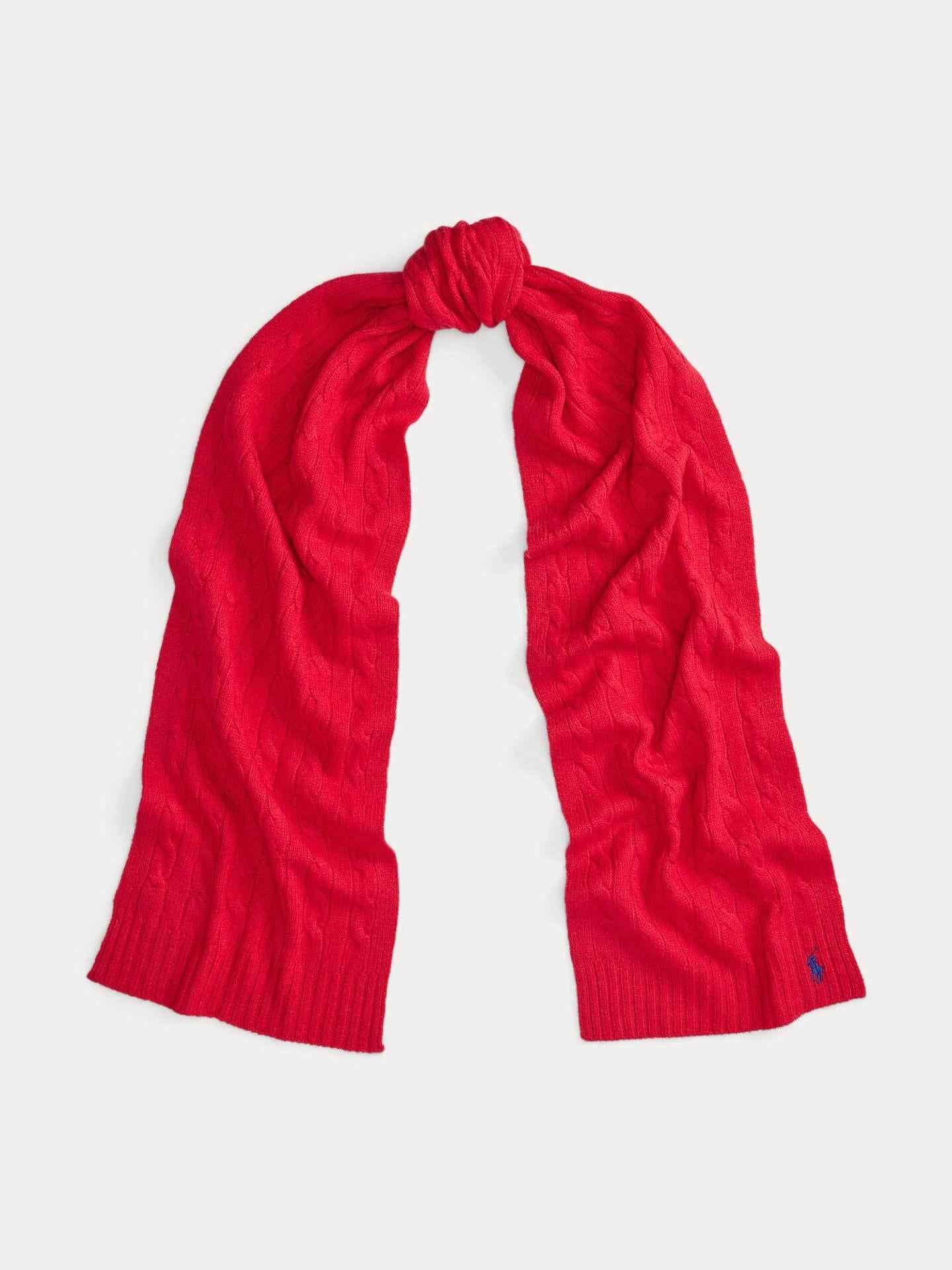 Kabelstickad Scarf i Ull/Cashmere
