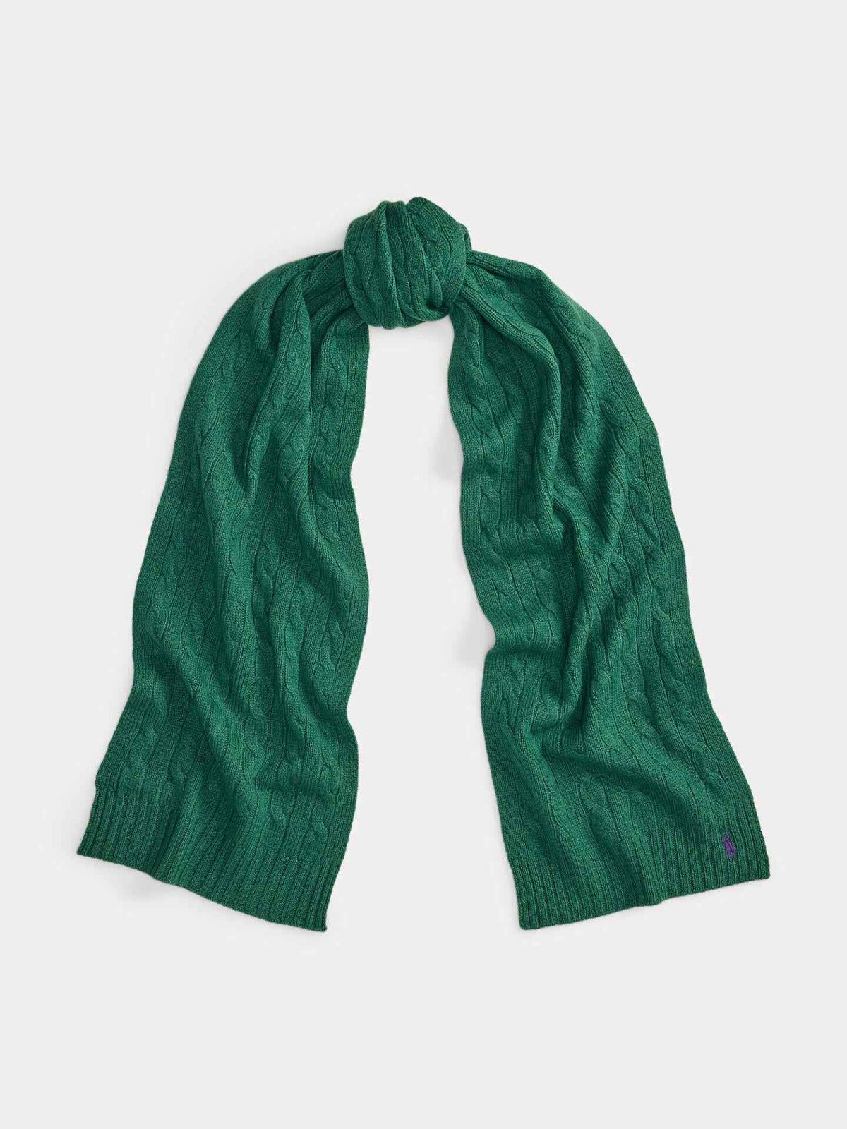 Kabelstickad Scarf i Ull/Cashmere