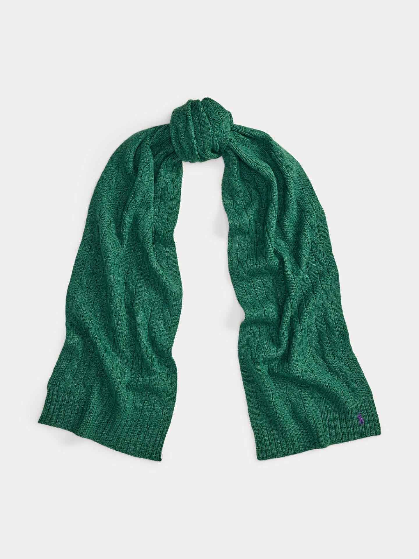 Kabelstickad Scarf i Ull/Cashmere