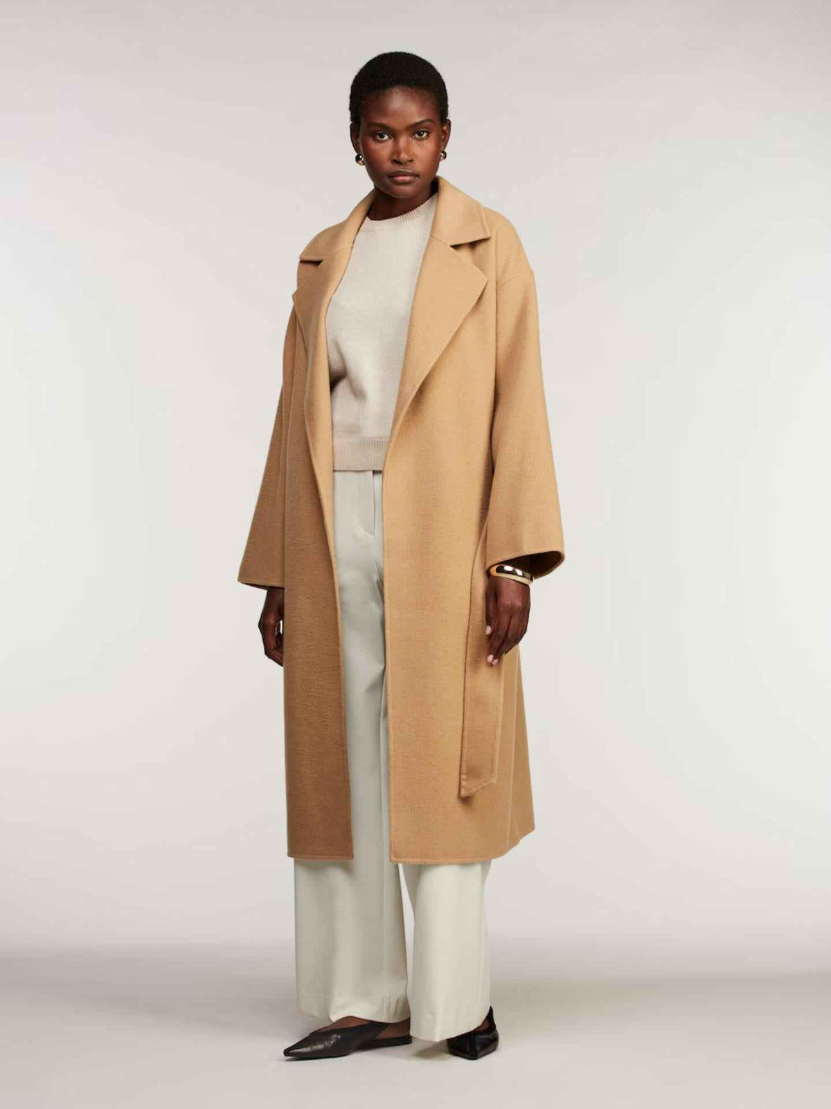 Kamelbeige Monica Oversize Ullkappa