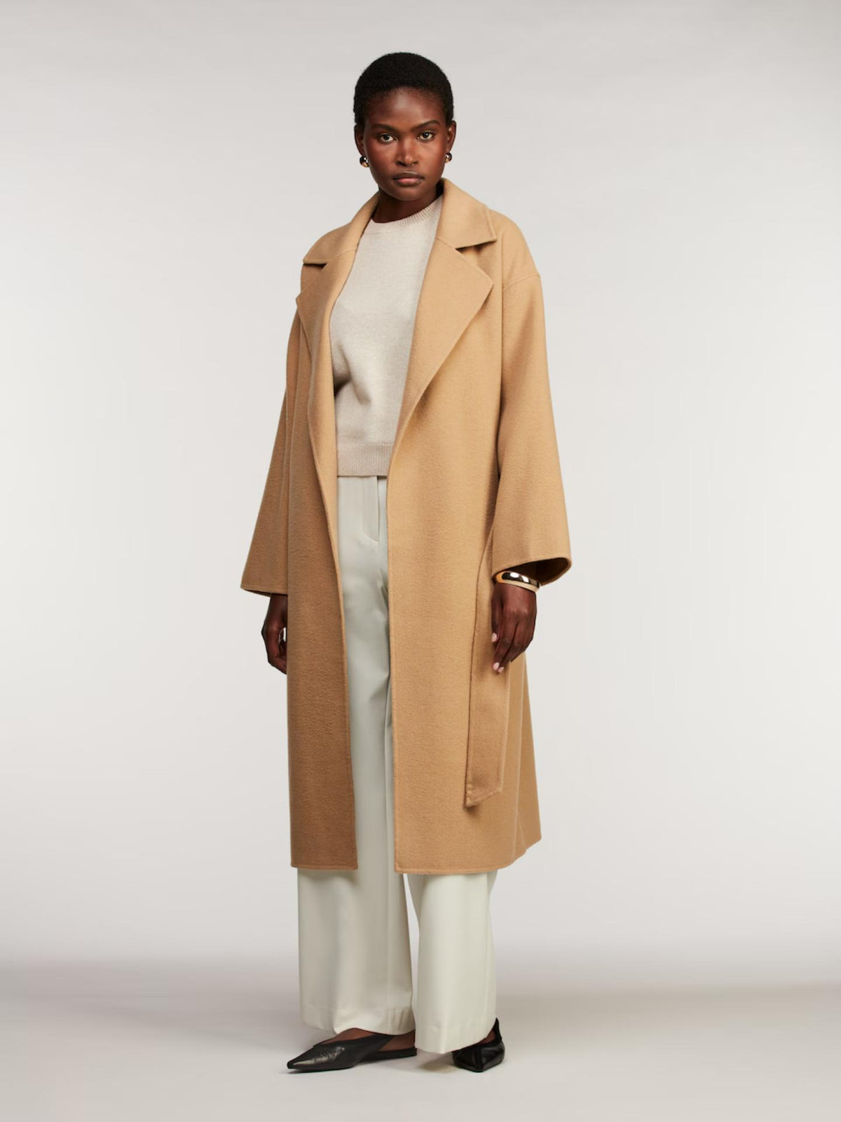 Kamelbeige Monica Oversize Ullkappa - Stenströms