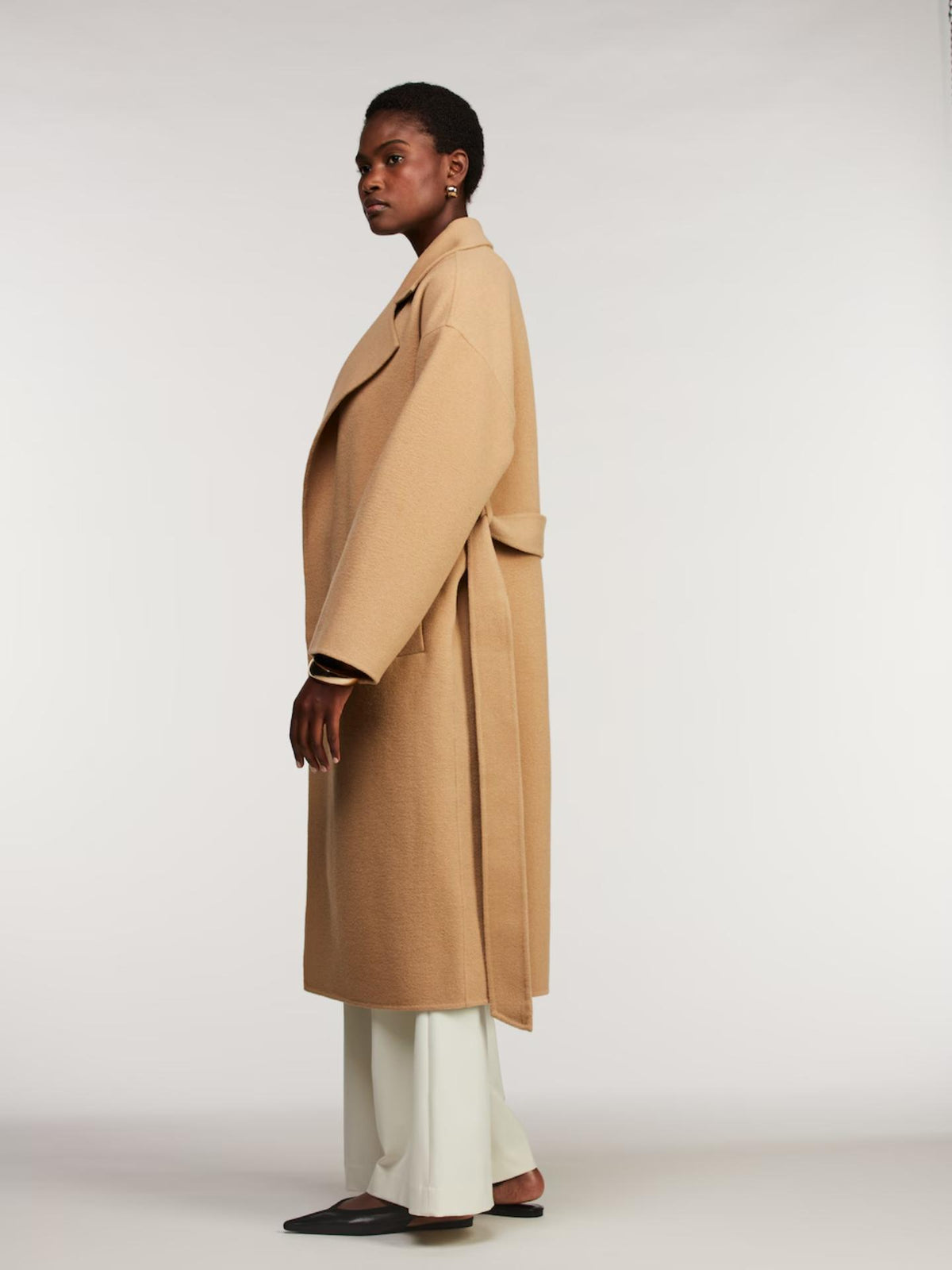 Kamelbeige Monica Oversize Ullkappa - Stenströms