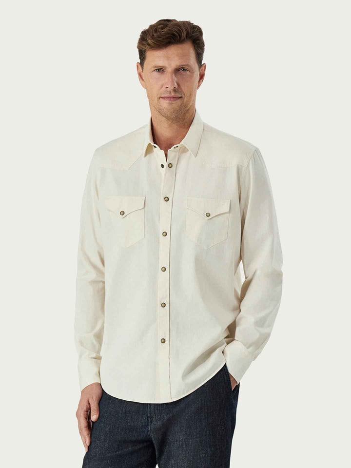 Krämvit Denim Western Overshirt