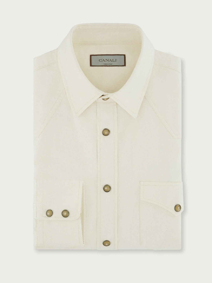 Krämvit Denim Western Overshirt