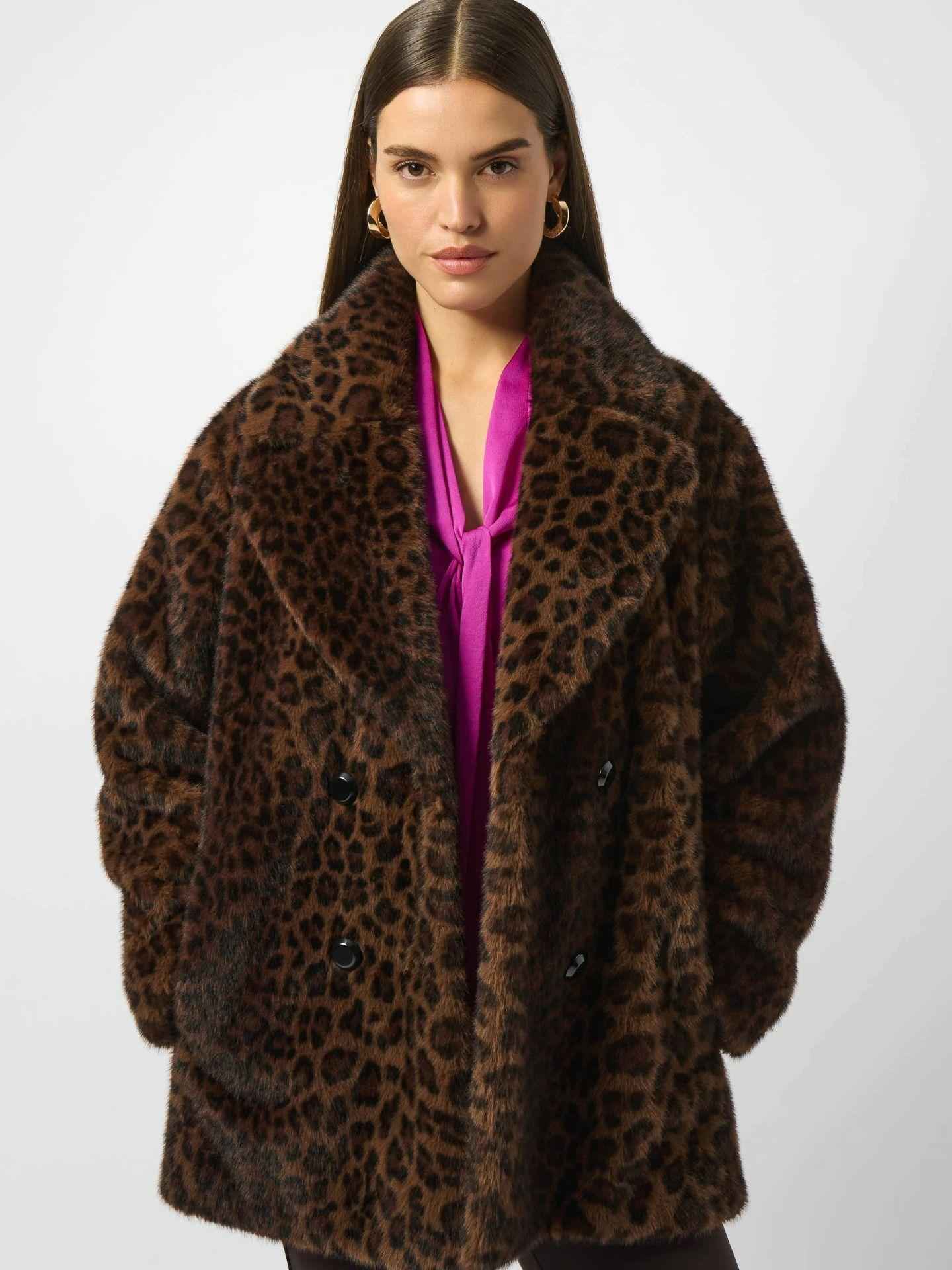 Leopardmönstrad Faux Fur Kappa