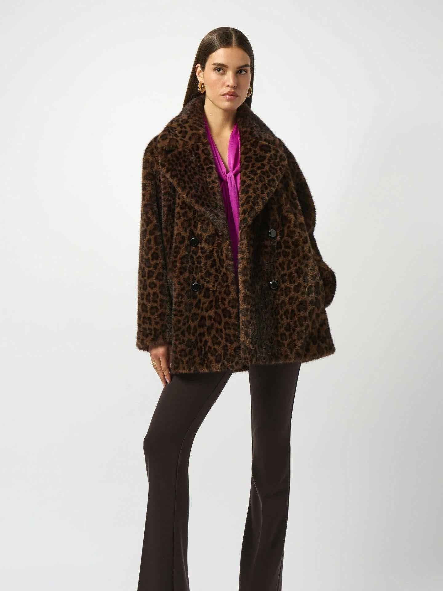 Leopardmönstrad Faux Fur Kappa