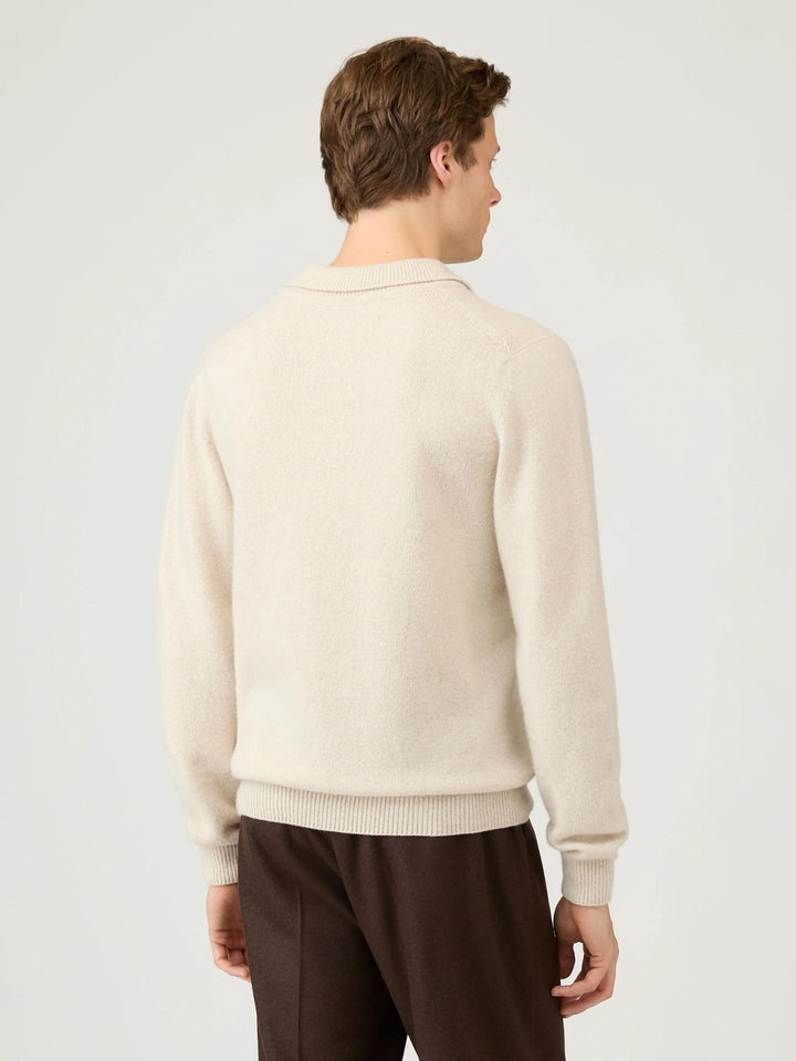 Stickad Pikétröja i Lammull - Sunspel