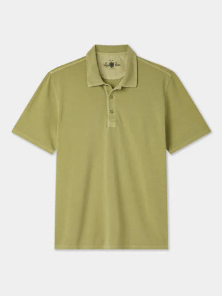 Ljusgrön Garment Washed Pikétröja - Alan Paine