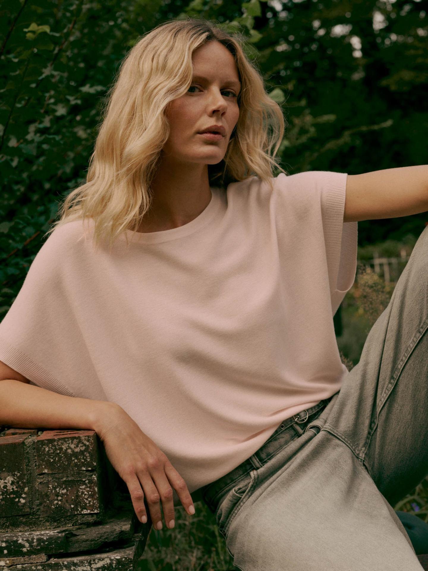 Ljusrosa Finstickad Bomullstopp - Repeat