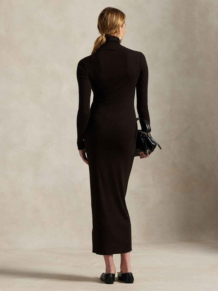 Lång Stickad Poloklänning