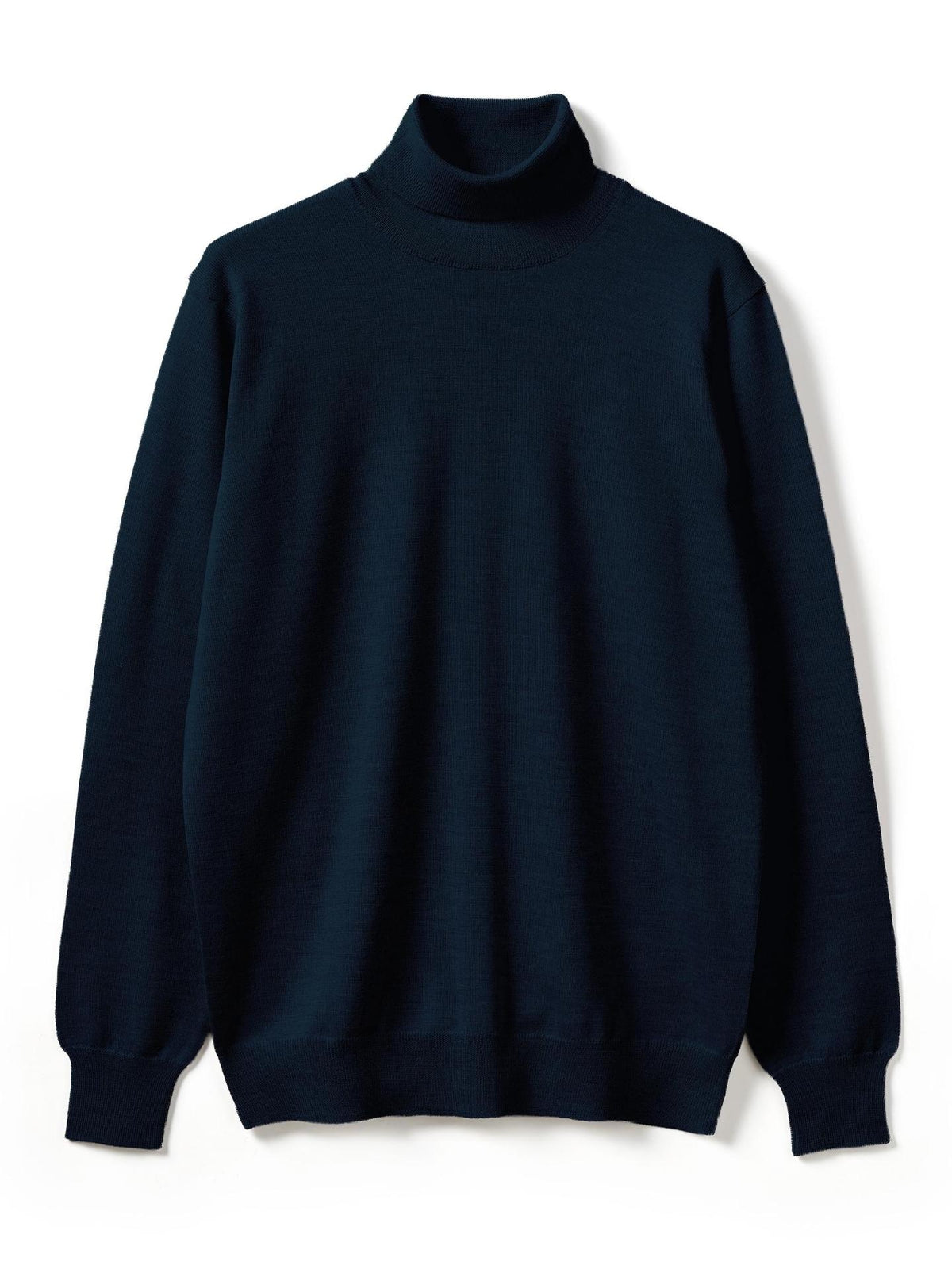 Marinblå Extra Fine Merino Turtleneck - Morgano