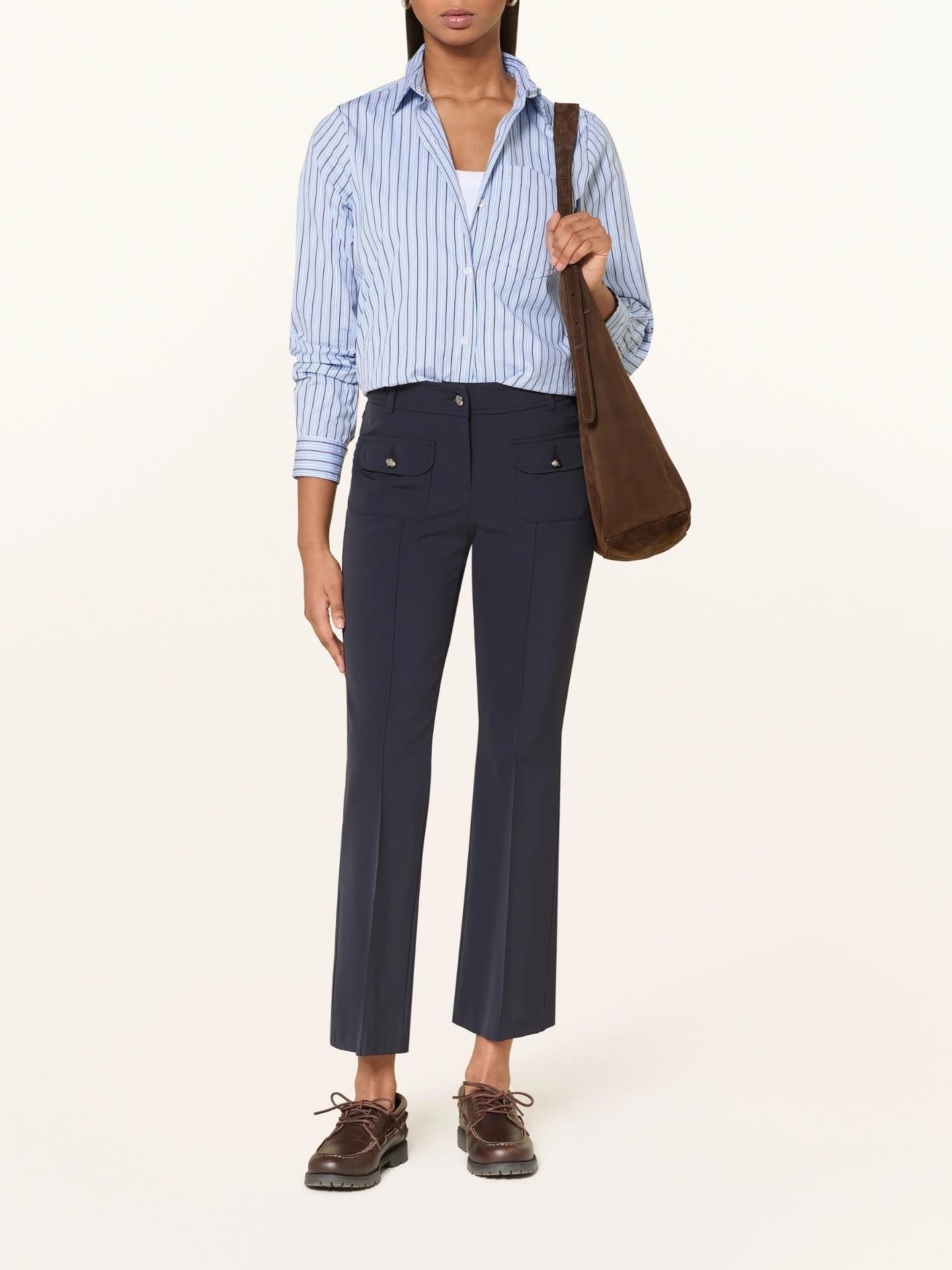 Marinblå Farah Cropped Bootcut Byxa - Cambio