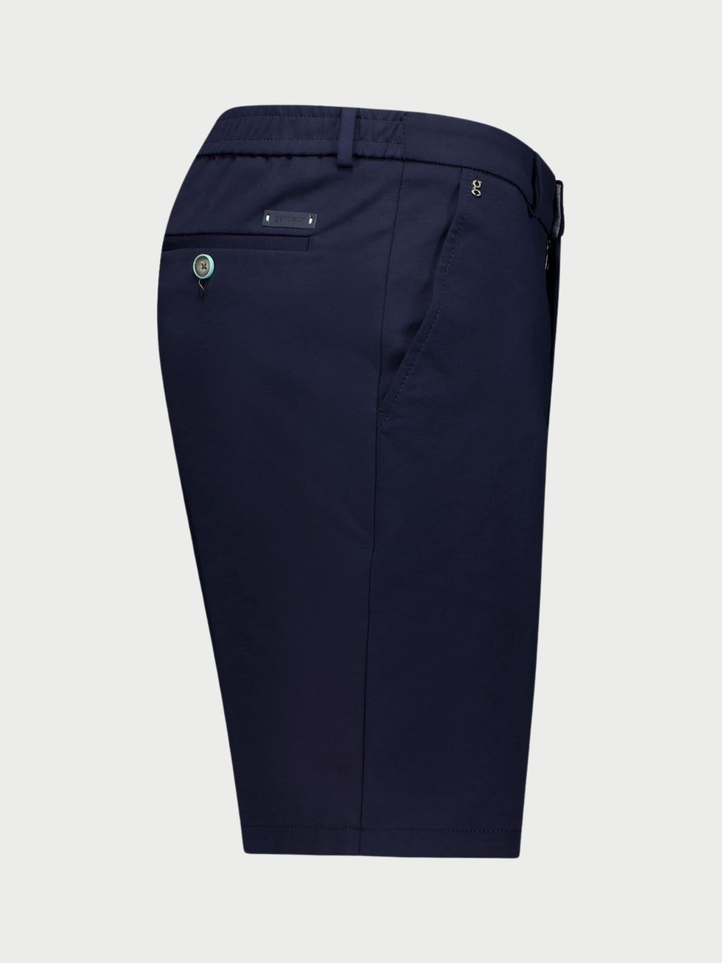 Marinblå Modern Fit Stretch Shorts - Gardeur