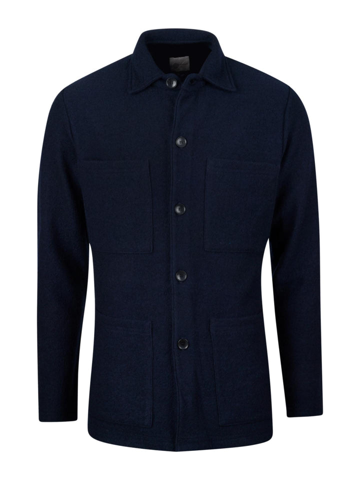 Stenströms - Marinblå Overshirt i Kokt Ull