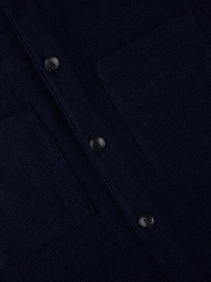 Stenströms - Marinblå Overshirt i Kokt Ull