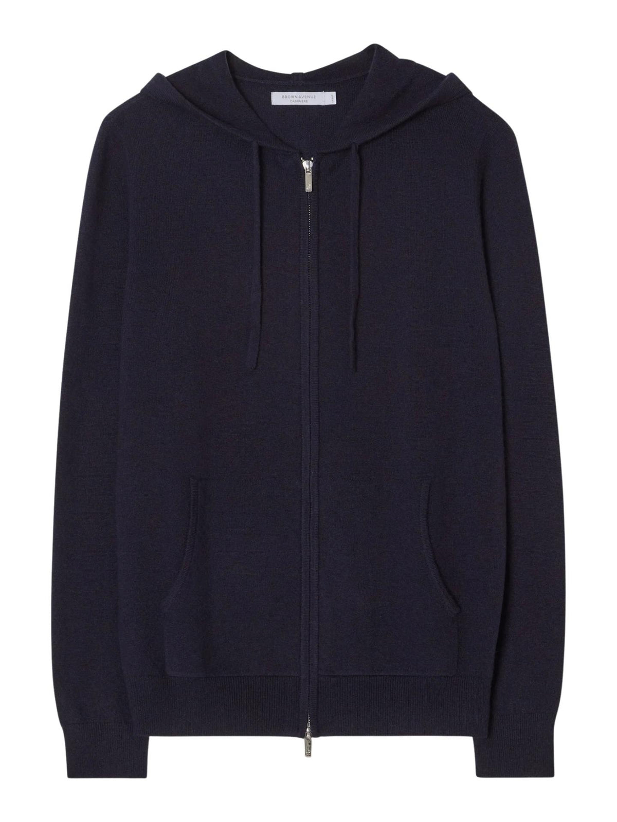 Marinblå Royal Kashmir Zip Hoodie - Brown Avenue