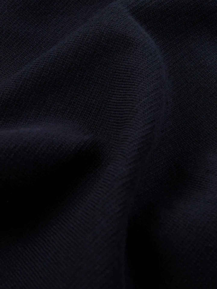 Marinblå Stickad Cotton Crêpe Kavaj