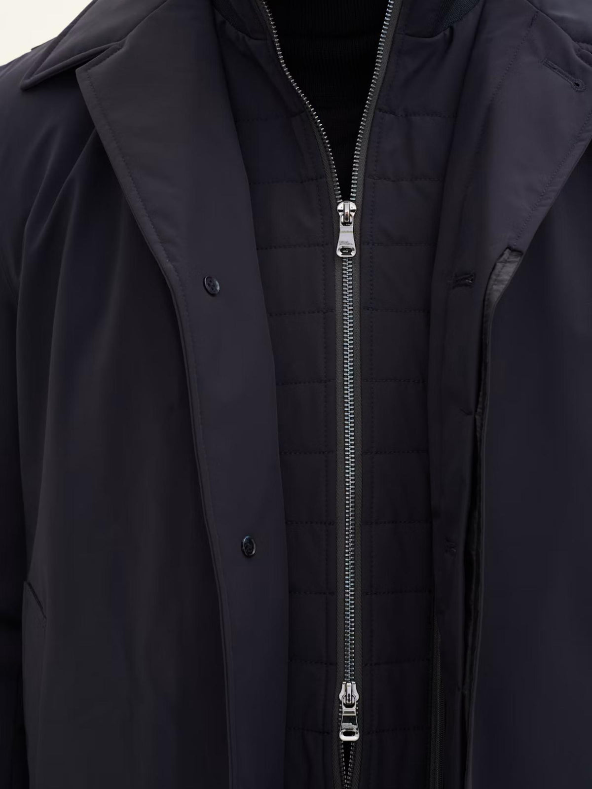 Marinblå Car Coat med Avtagbar Väst - Oscar Jacobson