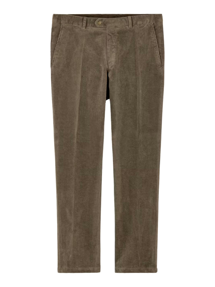 Oscar Jacobson - Mörkbeige Regular Dandy Manchesterbyxor