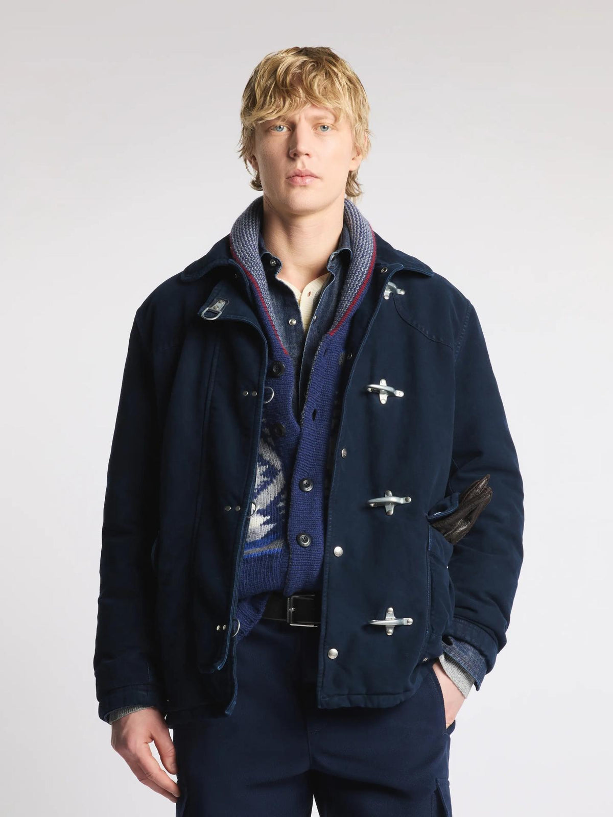 Mörkblå 4 Ganci Frosted Cotton Jacka - Fay