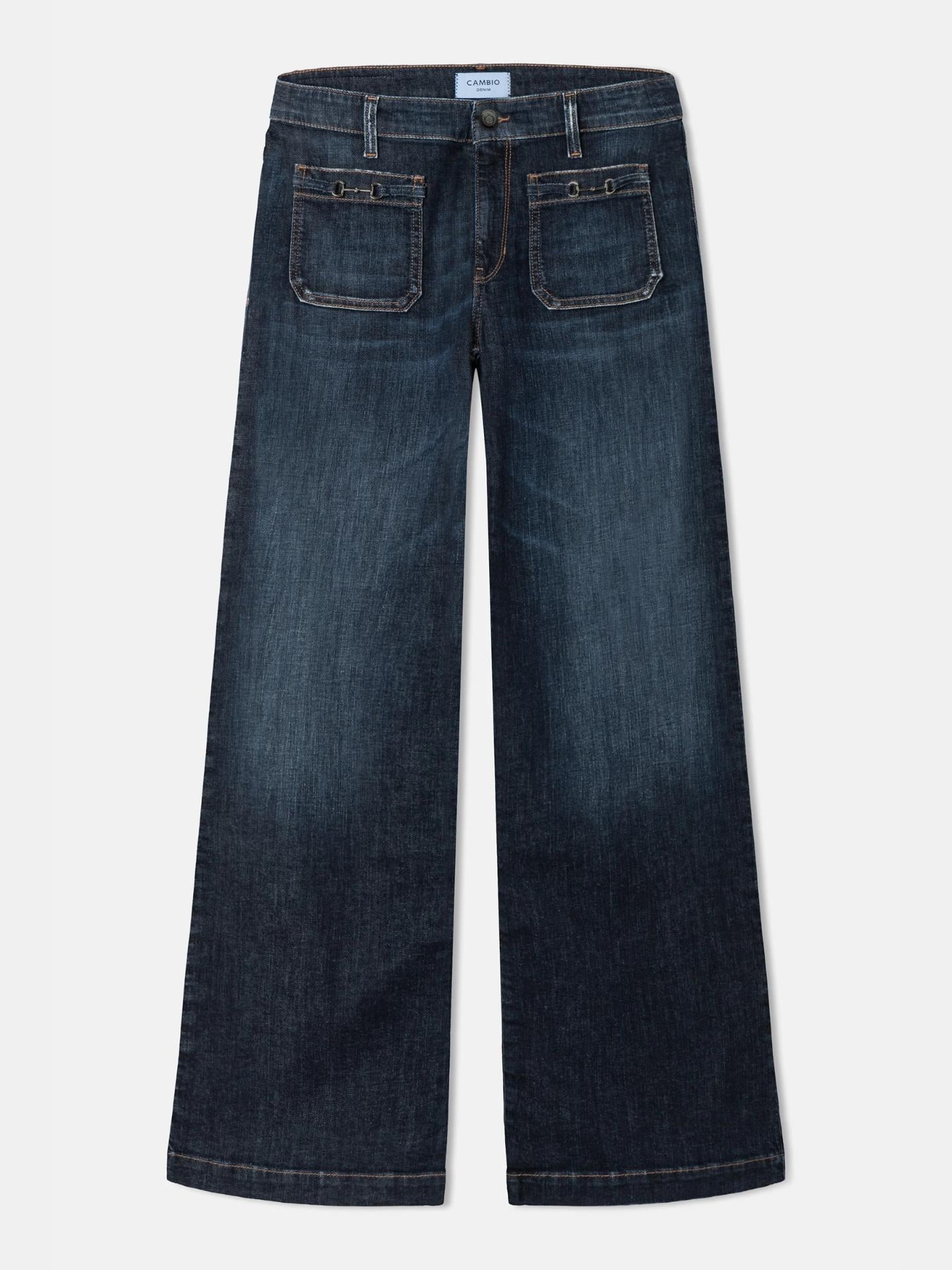 Cambio - Mörkblå Ada Patched Pocket Vida Jeans