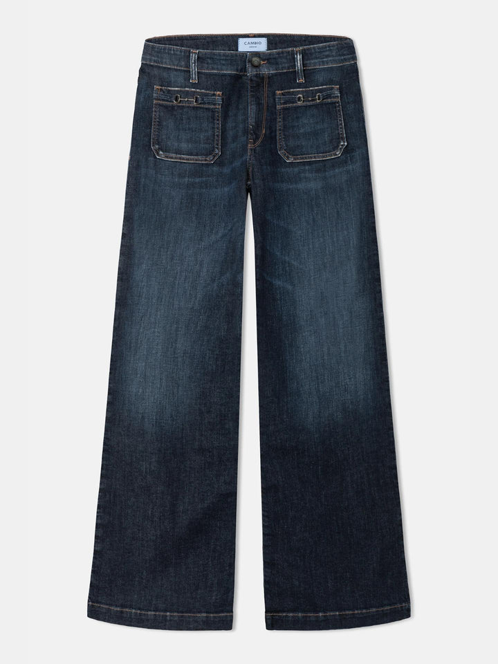 Cambio - Mörkblå Ada Patched Pocket Vida Jeans