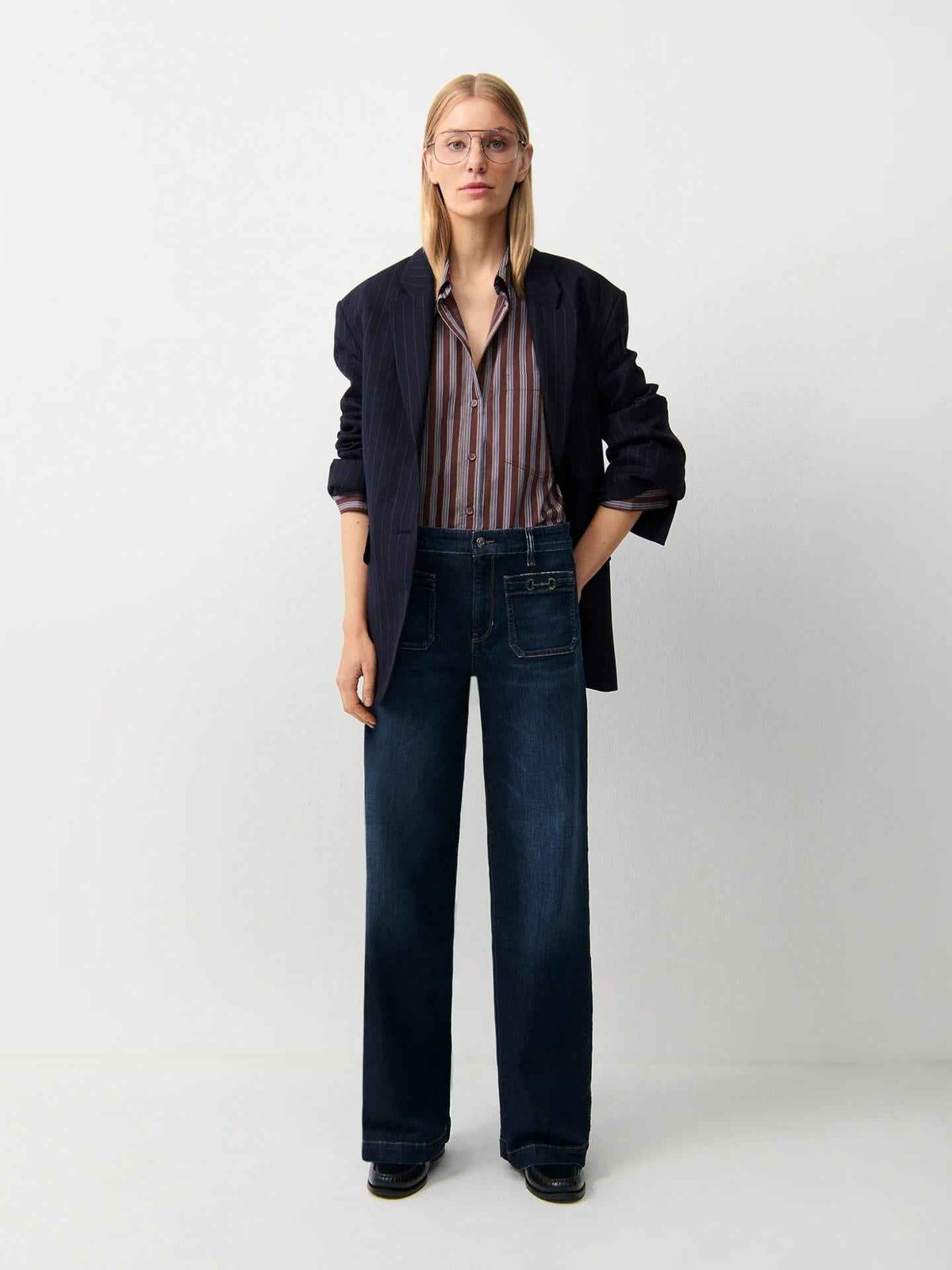 Mörkblå Ada Patched Pocket Vida Jeans