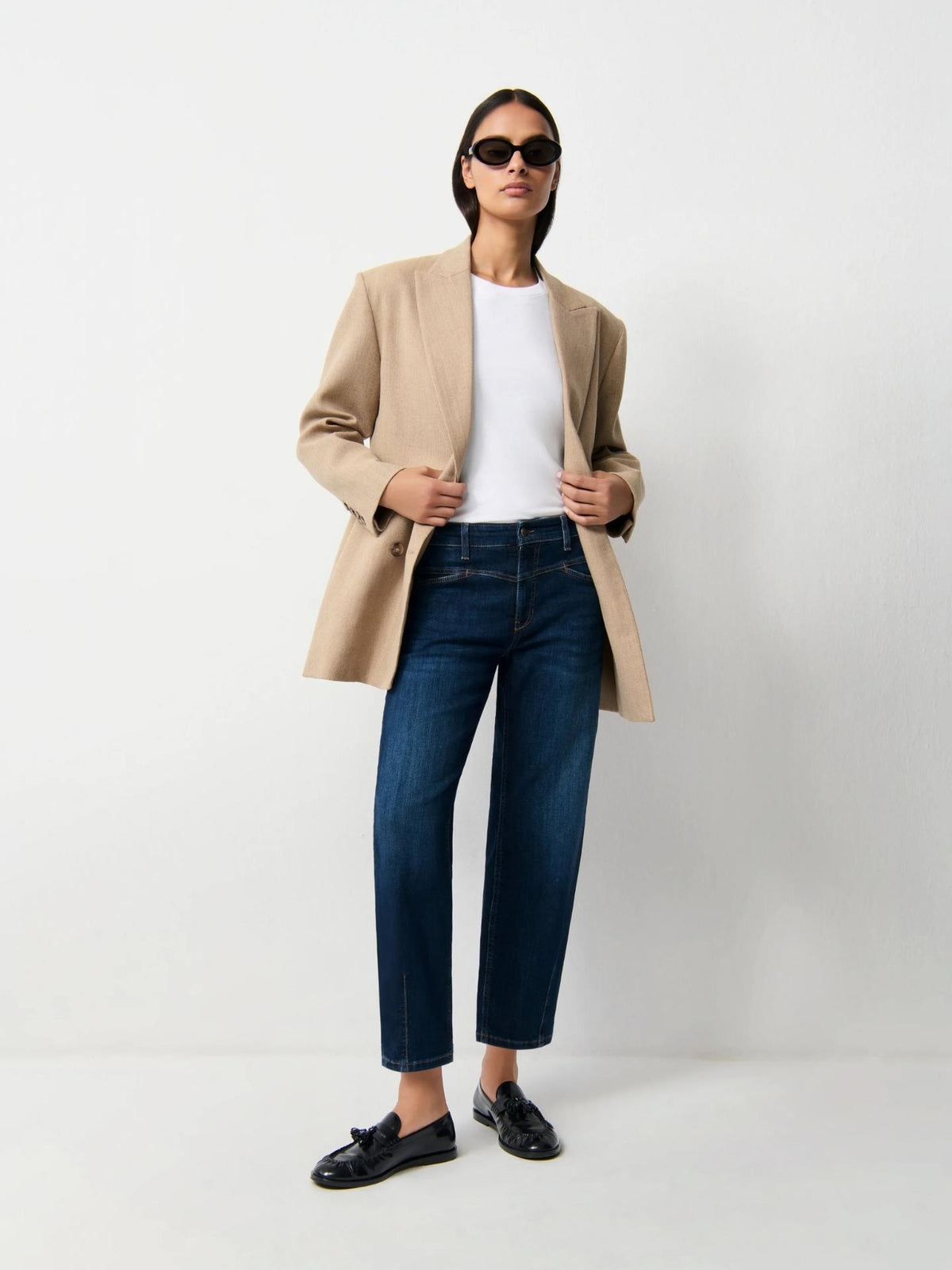 Mörkblå Elin Barrel Jeans - Cambio