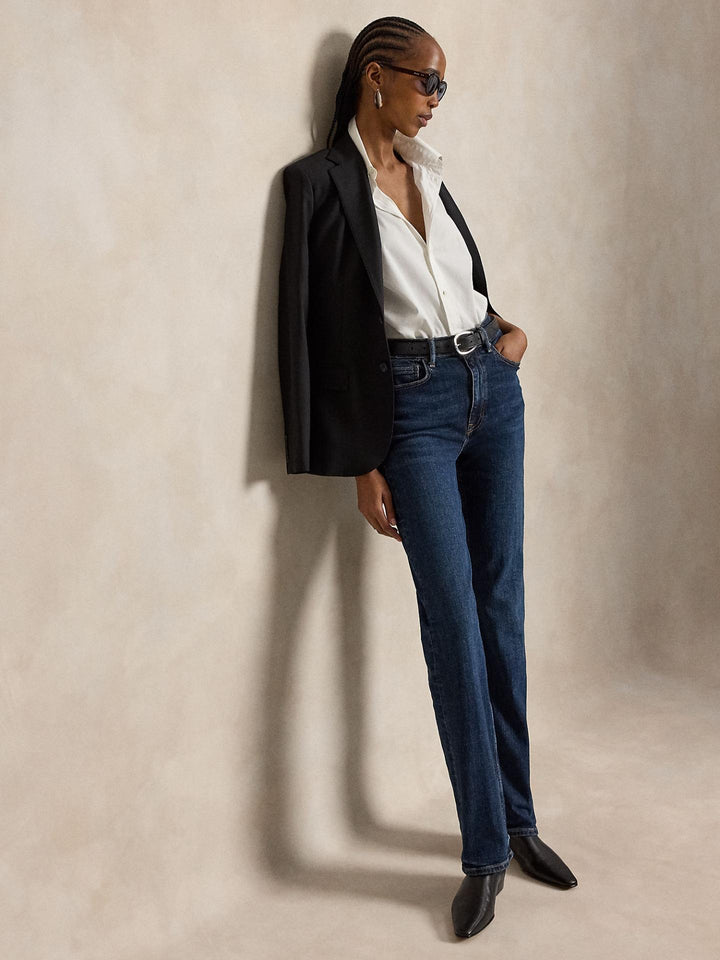 Polo Ralph Lauren – Mörkblå High-Rise Straight Jeans