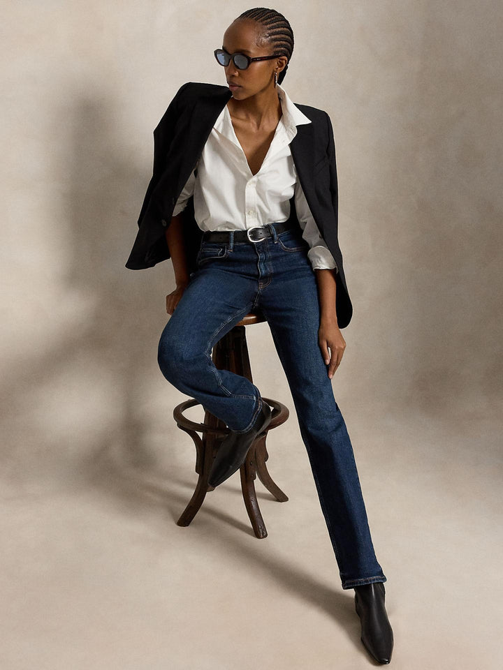 Polo Ralph Lauren – Mörkblå High-Rise Straight Jeans