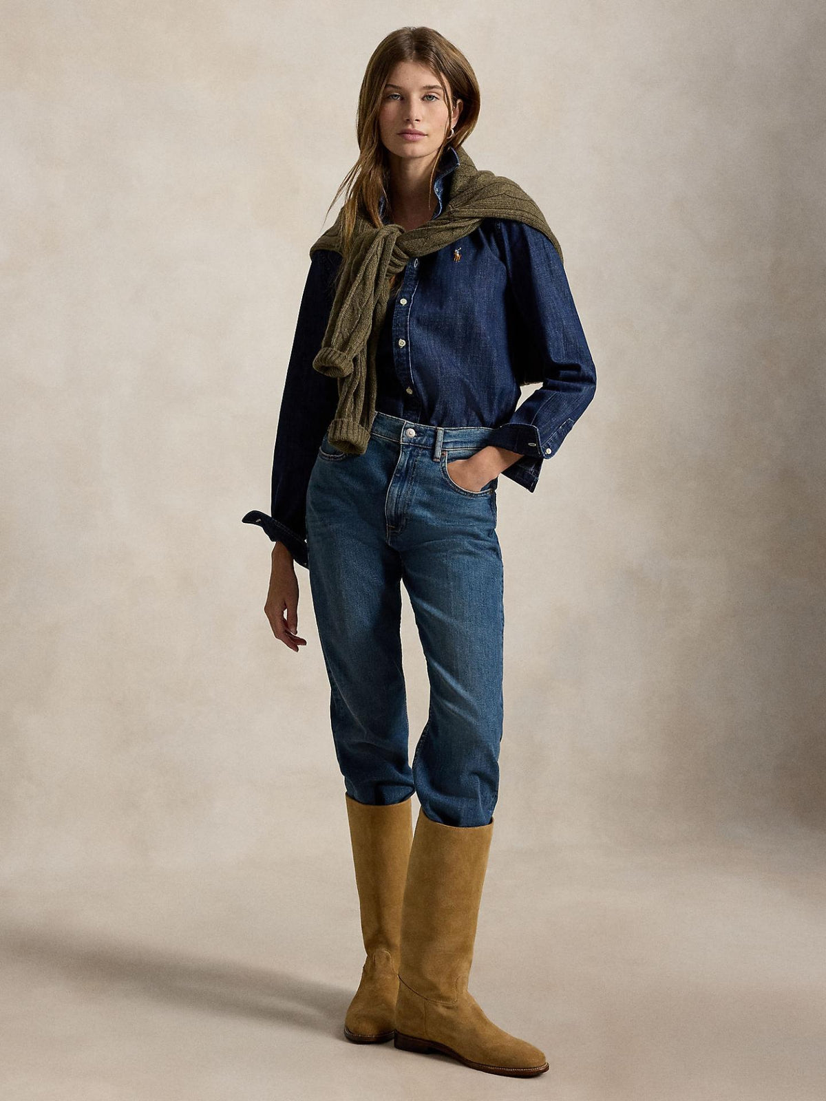 Mörkblå Indigo Denimskjorta - Polo Ralph Lauren