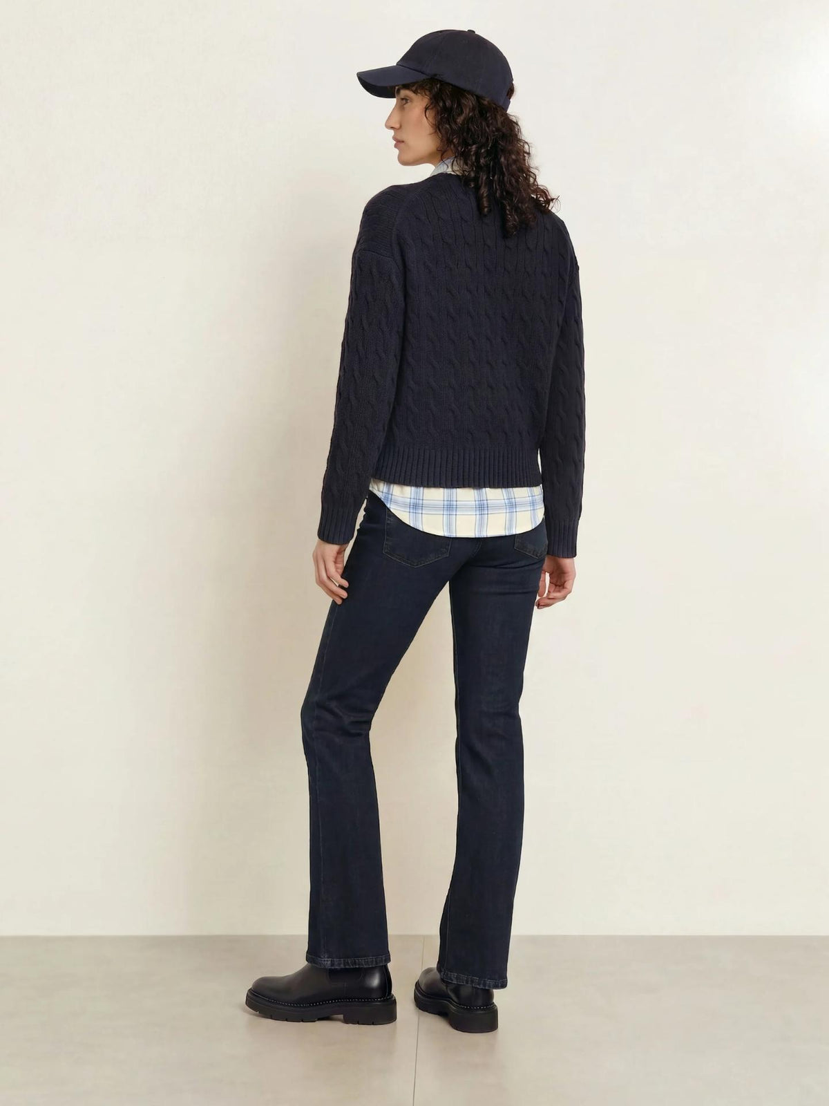 Mörkblå Paris Flare Bootcut Jeans - Cambio