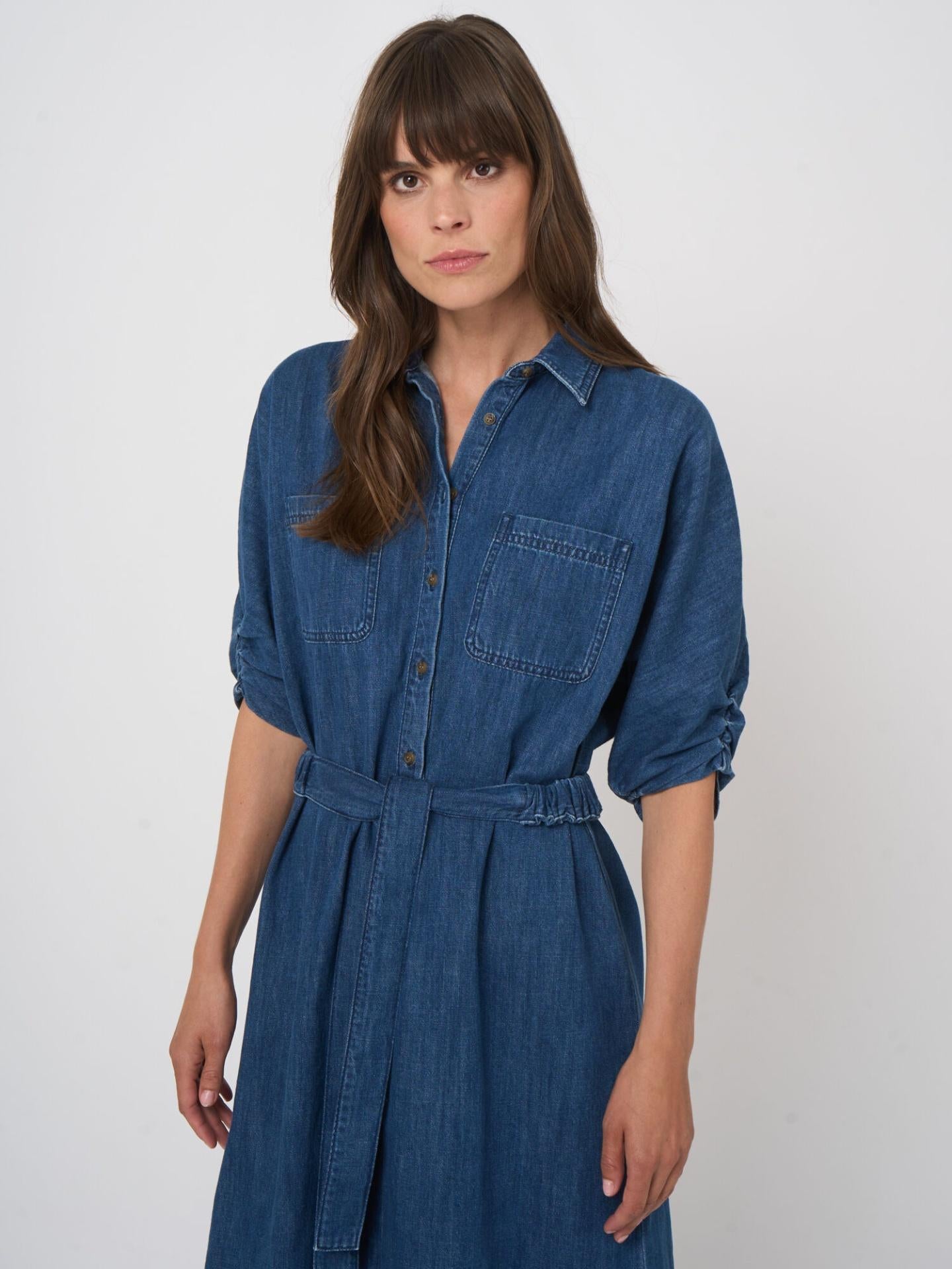 Mörkblå Pop-over Denimklänning - Repeat