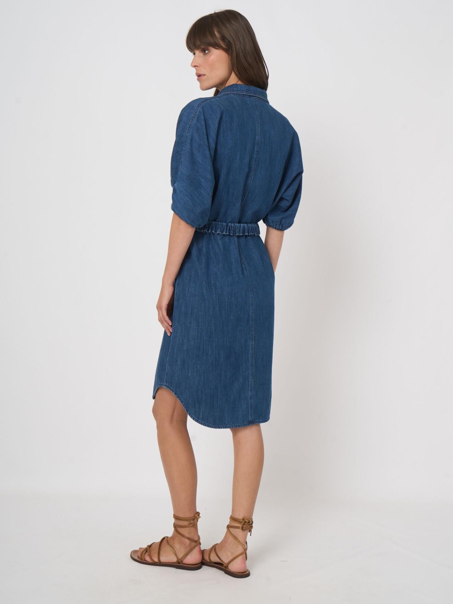 Mörkblå Pop-over Denimklänning - Repeat