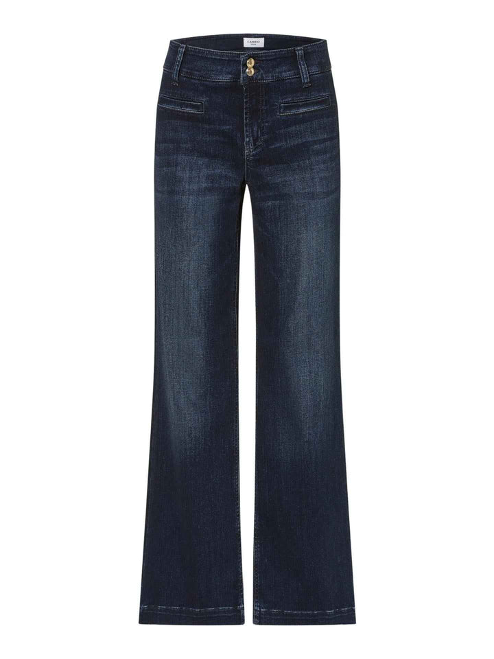Mörkblå Tessa Cropped Flared Jeans