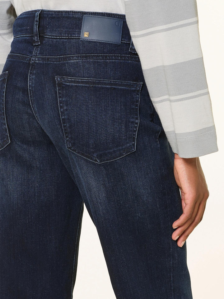 Mörkblå Tessa Cropped Flared Jeans - Cambio