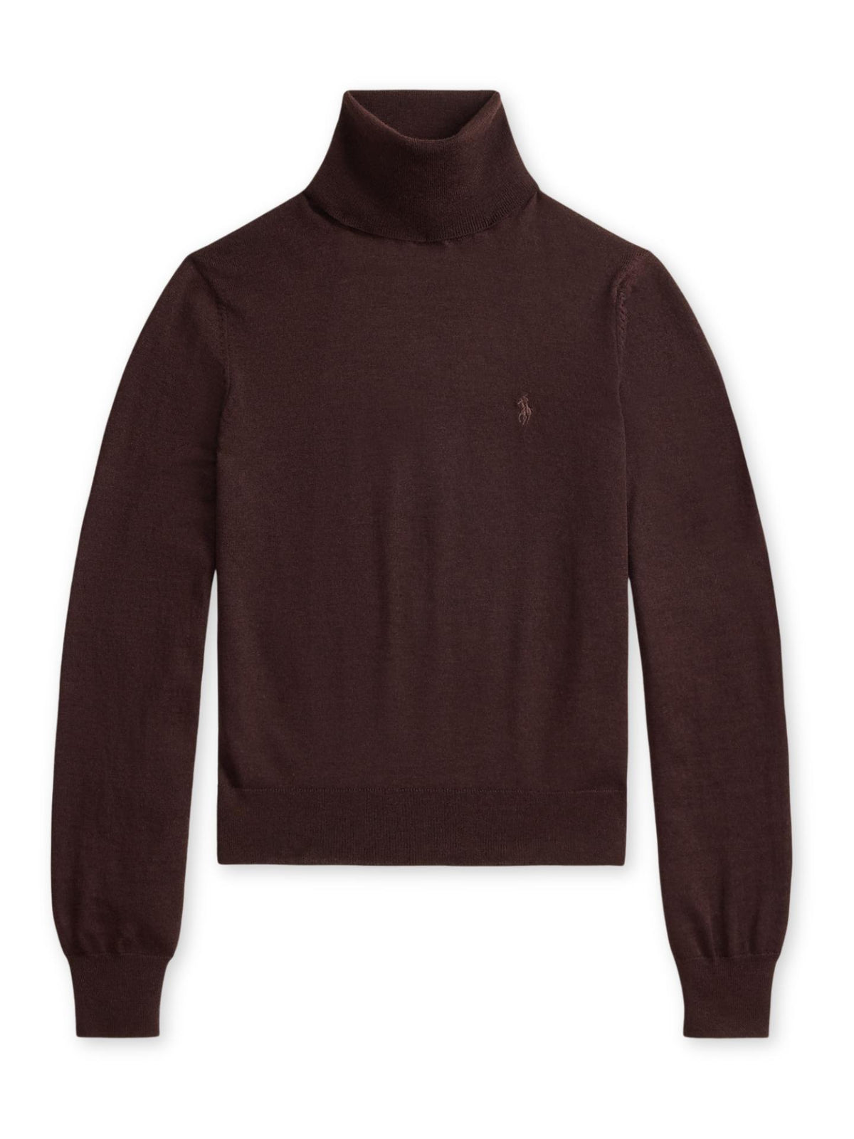 Mörkbrun Finstickad Polotröja i Merinoull - Polo Ralph Lauren